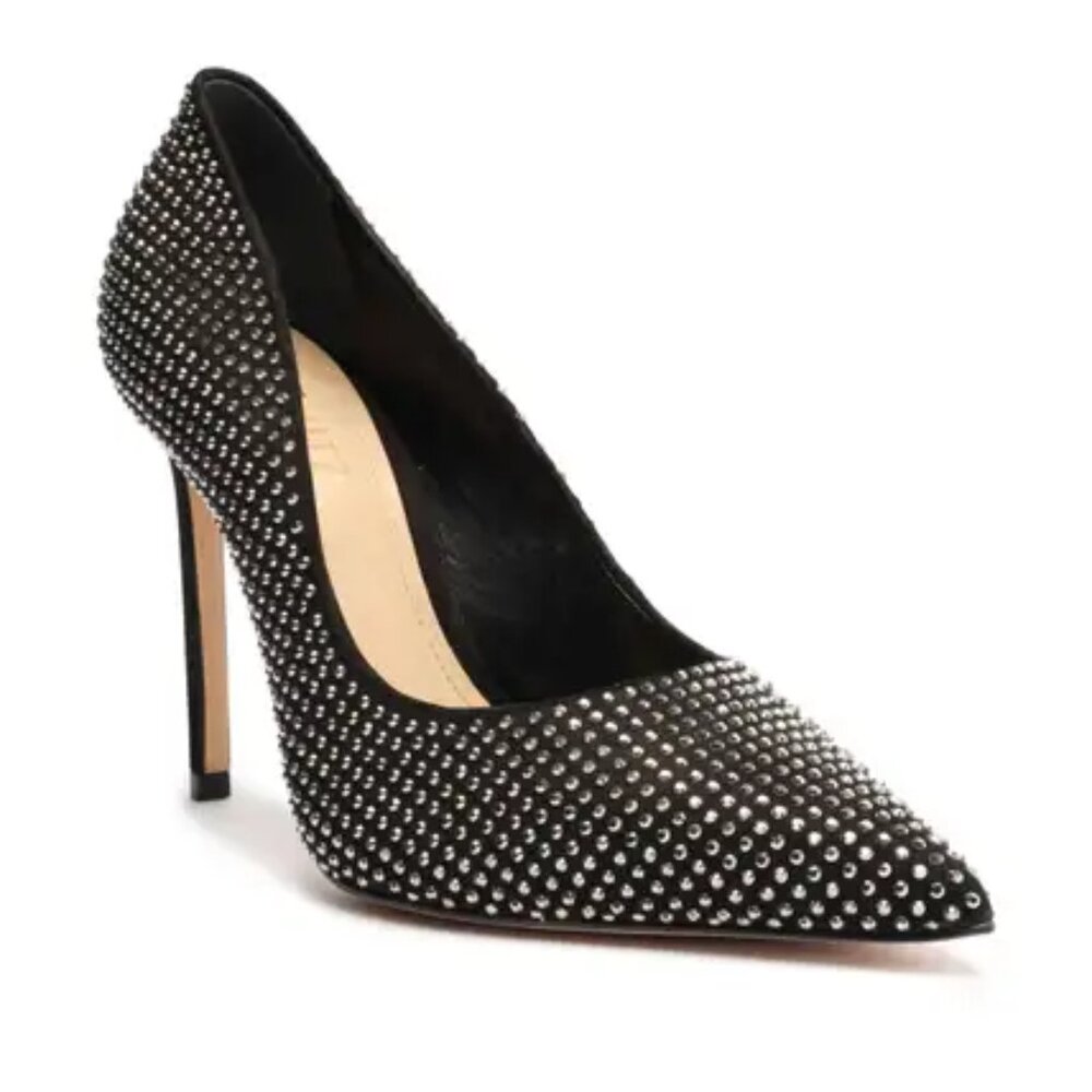 SCHUTZ Lou Crystal Black Studded Heels